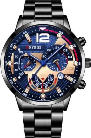 JewelryWe Herrenuhr Retro Analog Quarz Armbanduhr 30m wasserdichte Watch, Datum Kalender Vintage Blumenmuster Herren Uhr
