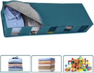 QUBEBU Aufbewahrungstasche Unterbett Aufbewahrungsbox mit Deckel, Faltbare Kleidung Storage Boxes (Verstauen und Aufbewahren von Bettwäsche und Kleidung, 1-tlg., Unterbett Aufbewahrung für Kleider Unterbett Kleiderschrank)
