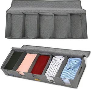 QUBEBU Aufbewahrungstasche Unterbett Aufbewahrungsbox mit Deckel, Faltbare Kleidung Storage Boxes (Verstauen und Aufbewahren von Bettwäsche und Kleidung, 1-tlg., Unterbett Aufbewahrung für Kleider Unterbett Kleiderschrank)