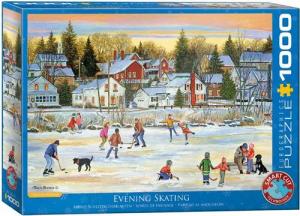 EUROGRAPHICS Puzzle Abend Schlittschuhlaufen von Patricia Bourque, 1000 Puzzleteile