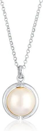 Elli Perlenkette Synthetische Perle Rund Klassik 925 Silber