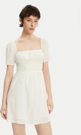 Tommy Jeans Sommerkleid Voile DW0DW21334 Weiß Regular Fit