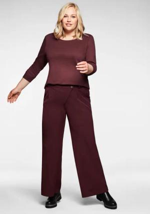 Sheego Weite Hose im Curvy-Schnitt ELLA mit Bundfalten, burgund, Gr.44