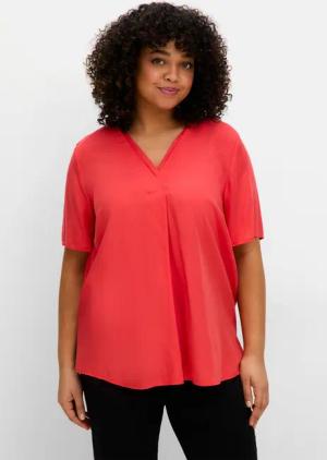 Sheego Tunika mit floralem Alloverdruck, hummer, Gr.52