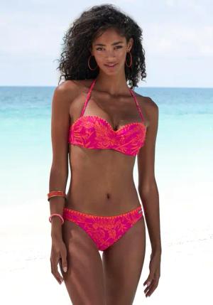 Venice Beach Bügel-Bandeau-Bikini "Kensi", mit kontrasfarbener Häkelkante