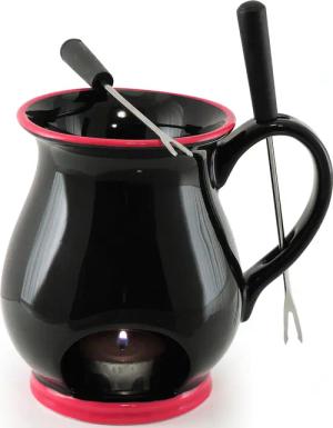 SWISSMAR Fondue "Indulge", Schokolade,1 Keramikfondue, 2 Fonduegabeln, 1 Teelicht-Kerze