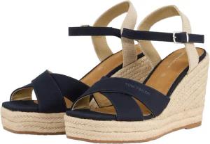 TOM TAILOR Damen Sandalen mit Keilabsatz, blau, Uni, Gr. 41