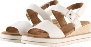 TOM TAILOR Damen Sandalen mit Keilabsatz, weiß, Uni, Gr. 41
