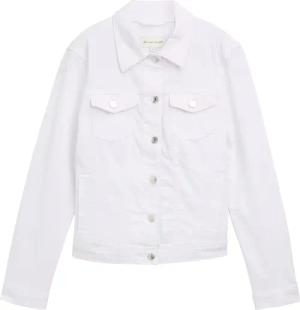 TOM TAILOR Damen Jeansjacke mit Eingriffstaschen, weiß, Uni, Gr. L