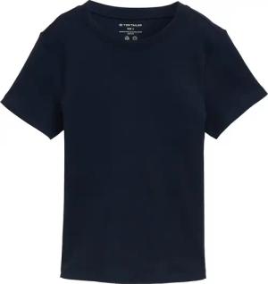 TOM TAILOR Damen T-Shirt mit Rundhalsausschnitt, blau, Uni, Gr. M