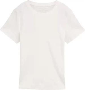 TOM TAILOR Damen T-Shirt mit Rundhalsausschnitt, weiß, Uni, Gr. XS