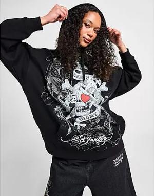 Ed Hardy Dagger Boyfriend Hoodie - Damen, Black