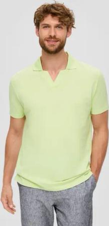 s.Oliver Kurzarmshirt Poloshirt aus Baumwolle mit offenem Kragen