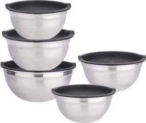 Cheffinger Aufbewahrungsschüssel Edelstahl Schüssel Set mit Deckel 10-tlg Edelstahlschüssel Cheffinger, Material: Edelstahl, Kunststoff