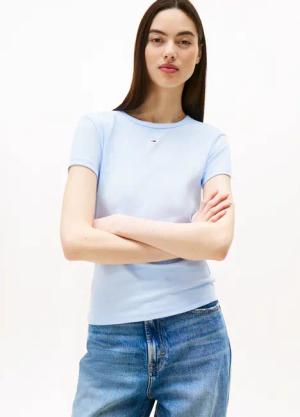 Tommy Jeans Curve T-Shirt "Slim Essential Rib", Große Größen
