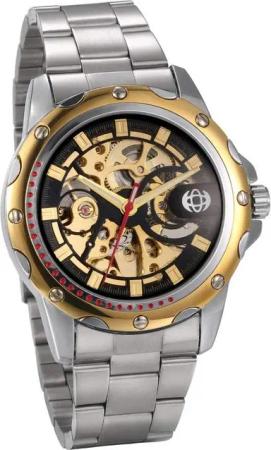 JewelryWe Fur Herren Automatik Skelett Vatertagsgeschenk Watch, Elegante mit leuchtenden Zeigern & Kalender