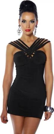 Atixo Minikleid Extravagantes Party-Minikleid Clubkleid Abendkleid in schwarz