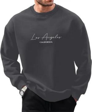 RMK Rundhalspullover Herren Pullover Langarmshirt Sweatshirt Pulli Loose Fit Oversize Los Angeles LA