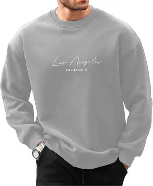 RMK Rundhalspullover Herren Pullover Langarmshirt Sweatshirt Pulli Loose Fit Oversize Los Angeles LA