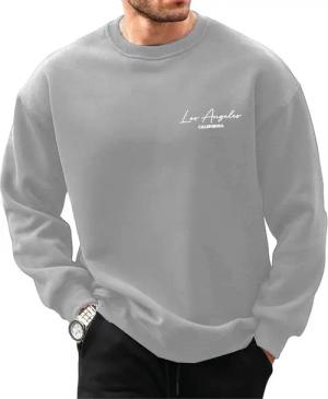 RMK Rundhalspullover Herren Pullover Langarmshirt Sweatshirt Pulli Loose Fit Oversize Los Angeles LA