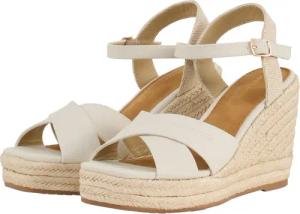 TOM TAILOR Damen Sandalen mit Keilabsatz, beige, Uni, Gr. 40