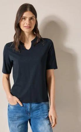 CECIL T-Shirt mit geschlitztem Rundhalsausschnitt