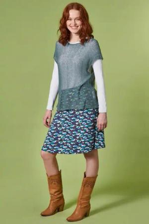 Himalaya Clothing Strickrock Rock Damen mit floralem Print - Sommerrock aus hochwertiger Viskose Bequemer Midi Rock in A-Linie mit elastischem Bund