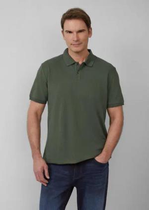 s.Oliver Kurzarmshirt Poloshirt aus Baumwollpiqué Stickerei