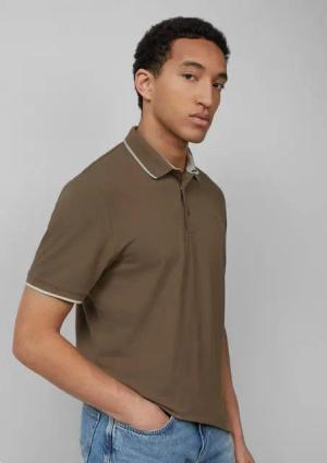 s.Oliver Kurzarmshirt Sportives Piqué-Poloshirt mit Kontrast-Details Logo