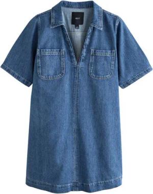 Next Jeanskleid Mini-Jeanskleid mit Fronttasche aus Baumwolle (1-tlg)
