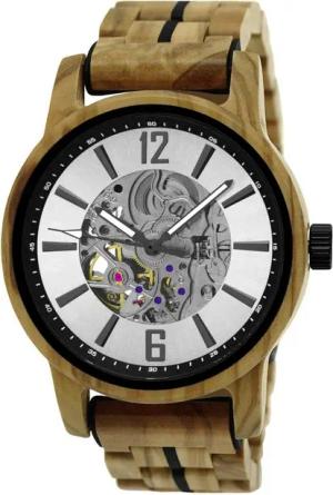 Holzwerk Automatikuhr Moderne Herren Holz & Edelstahl Armband Uhr, (inklusive Armbandkürzer), Holz Unikate, ideal auch als Geschenk, Automatik, offene Unruhe