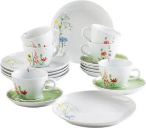 KAHLA Kaffeeservice Wildblume Kaffeeservice 18tlg. (18-tlg), 6 Personen, Porzellan, Made in Germany