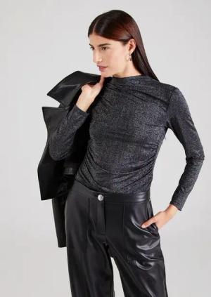 pieces Langarmshirt (1-tlg) Drapiert/gerafft