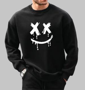 RMK Rundhalspullover Herren Pullover Sweatshirt Hoodie Pulli Smile Smiley Oversize mit lizenziertem Print