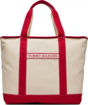 Tommy Hilfiger Handtasche Th Summer Canvas Tote AW0AW17421 Beige