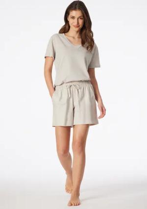 Hose kurz Leinen LENZING™ ECOVERO™ Viskose off-white - Mix+Relax 34