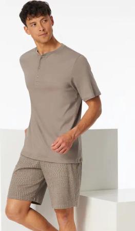 Schlafanzug kurz Knopfleiste clay - Fine Interlock 52