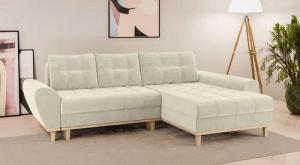 Home affaire Ecksofa "Ahrdorf mit Bettfunktion und Bettkasten, Maße: B/H/T 268/86/175 cm", L-Form mit 3 Rückenkissen und moderne gerundete Armlehnen