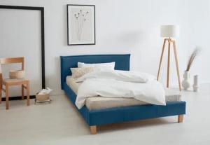 OTTO products Polsterbett "Heddi", in 5 Breiten: von 90cm-200cm, Biese am Kopfteil, Strukturstoff