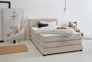 OTTO products Boxspringbett "Peetu", Taschenfederkern-Matratze, in 4 Breiten und 4 Farben, incl. Topper