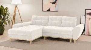 Home affaire Ecksofa "Ahrdorf mit Bettfunktion und Bettkasten, Maße: B/H/T 268/86/175 cm", L-Form mit 3 Rückenkissen und moderne gerundete Armlehnen