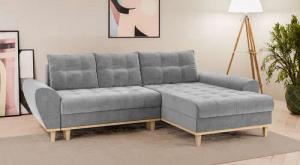 Home affaire Ecksofa "Ahrdorf mit Bettfunktion und Bettkasten, Maße: B/H/T 268/86/175 cm", L-Form mit 3 Rückenkissen und moderne gerundete Armlehnen