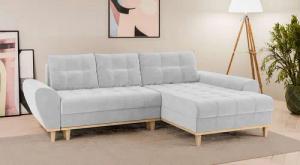 Home affaire Ecksofa "Ahrdorf mit Bettfunktion und Bettkasten, Maße: B/H/T 268/86/175 cm", L-Form mit 3 Rückenkissen und moderne gerundete Armlehnen
