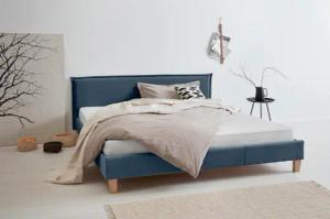 OTTO products Polsterbett "Heddi", in 5 Breiten: von 90cm-200cm, Biese am Kopfteil, Strukturstoff