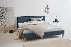 OTTO products Polsterbett "Heddi", in 5 Breiten: von 90cm-200cm, Biese am Kopfteil, Strukturstoff
