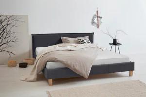 OTTO products Polsterbett "Heddi", in 5 Breiten: von 90cm-200cm, Biese am Kopfteil, Strukturstoff