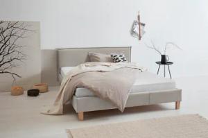 OTTO products Polsterbett "Heddi", in 5 Breiten: von 90cm-200cm, Biese am Kopfteil, Strukturstoff