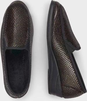 Hausschuhe - schwarz / metallic - Gr. 41 von Goldner Fashion