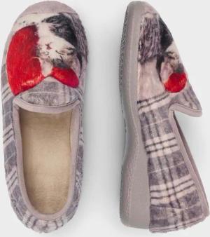 Hausschuhe - taupe / gemustert - Gr. 37 von Goldner Fashion