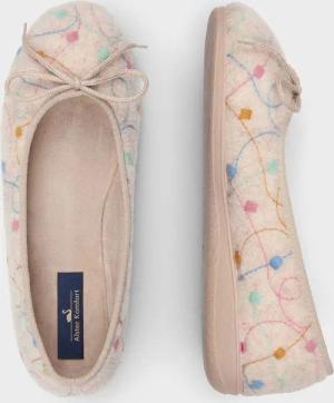 Hausschuhe - beige / gemustert - Gr. 41 von Goldner Fashion
